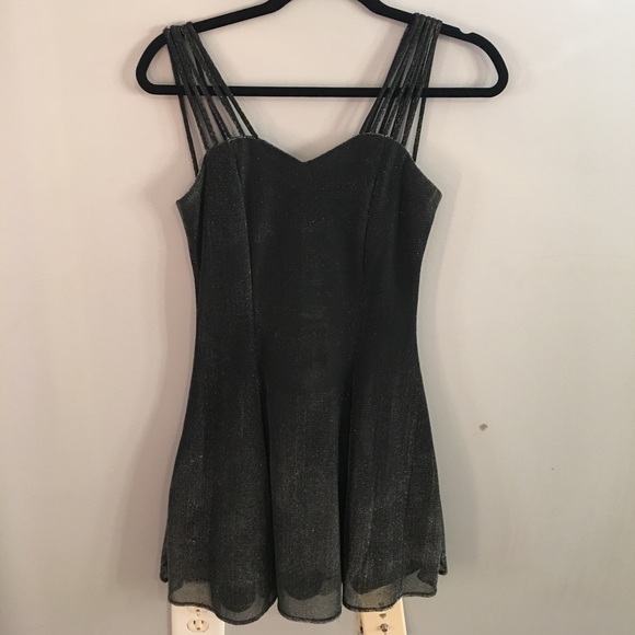 Vintage gray sparkly skater dress - Picture 1 of 6